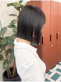 切りっぱなしボブ×透明感カラーYU56