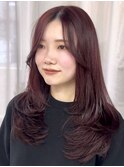 ボルドーレイヤーカット♪