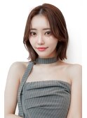 チョコグレージュ/20代30代大人かわいい/ミディアムレイヤー