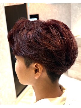 アテーサ 赤羽店(ATTESA) メンズカラー/レッドバイオレット/フェザーショート