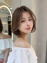 ロンドリメゾン 原宿(Lond re Maison.) ラテグレージュ顔周りレイヤーボブ韓国巻き結べるレイヤーカット