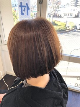 ヘアー スタイリスト(hair STYLIST) NOブリーチでミルクティーカラー・前下がりボブ