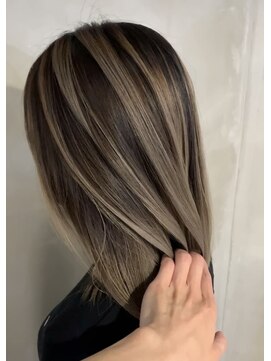 リグ 横浜(Lig.) ケアブリーチ中明度バレイヤージュミルクティーベージュ