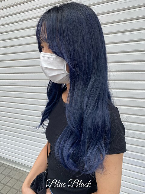 くすみカラー　Blue Black miyuki