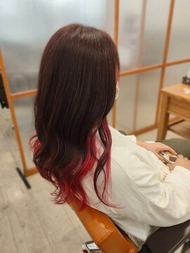 エルベ 内原店(elve) インナーカラー×レッド