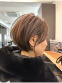 大人ラフウェーブ20代30代40代ボブブラウンスウィングショート