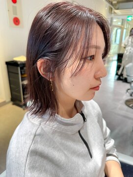 アム(amu) ラベンダーグレイジュ/切りっぱなしボブ/ブドウカラー