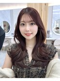 大人可愛い韓国レイヤーカット 薄めに似合わせくびれヘア顔周り