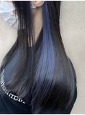 20代30代大人可愛い透明感インナカラーネイビーアッシュ