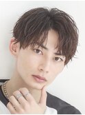 メンズパーマツイスパ波巻きスパイラルマッシュセンターパート