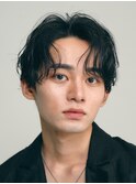 堀江ニュアンスパーマフェザーパーマセンターパートウルフ30代●