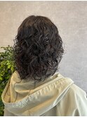 ボブパーマイメチェンマロンベージュくすみベージュラベンダー