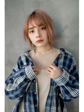 ギークス(GEEKS) 【GEEKS渋谷】ハイトーンボブ/小顔/レイヤーボブ/春ヘア/ピンク