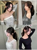 前髪顔まわりカット/センターパート/韓国ヘア