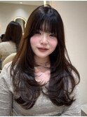 韓国ヘアふんわりワンカールザグザグレイヤーカット