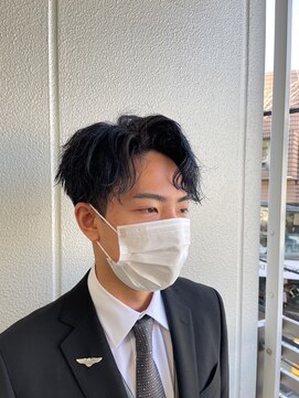 ヘアサロン ガリカ 表参道(hair salon Gallica) 七三かき上げツーブロック/束感ショート