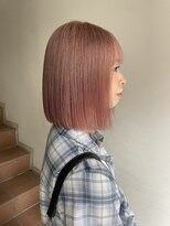 サンク 原宿 表参道(cinq)&nbsp;くびれボブミルクティーベージュブリーチカラーワイドバング