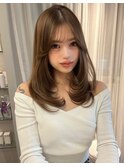 (licca内堀)ミディアムレイヤー×巻き髪