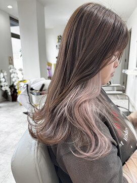 ハイネ(hyne) インナーカラーピンクベージュ