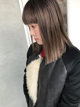 ナイーブヘアデザイン(NAiVE HAIR DESIGN) 【NAiVE hair】ミルクティベージュx切りっぱなしロブ