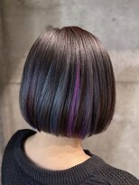 ポット バイ クレドガーデン 大宮東口店(pote by CRED GARDEN)&nbsp;切りっぱなし/ショートボブ/ユニコーンカラー/ダークグレー