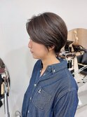 明るい白髪染め＋簡単スタイリングショートカット　銀座駅