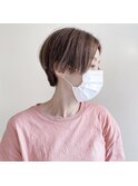 センターパート×ハンサムショート