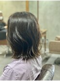 透明感切りっぱなしボブ