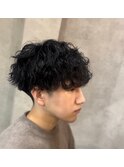 波巻きスパイラル／刈り上げマッシュ