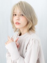 ドクターズ サロン ラブ(Dr's Salon LAB)&nbsp;外ハネプラチナカラー外国人風ラフボブウルフd古河10代20代30代