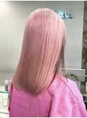 ダブルカラーピンクベージュベージュカラーケアブリーチレイヤー