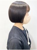 【松戸 石山】丸みコンパクトミニボブ顎ライン黒髪ボブ