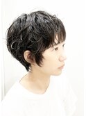 【松戸 藤原】マッシュショートパーマ　黒髪