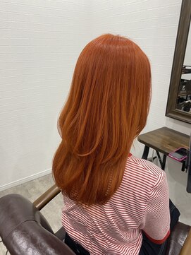 ミミックヘアー(MiMic hair) オレンジ×ロングレイヤー