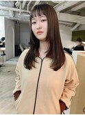 ロング顔周りレイヤーおくれ毛前髪長岡/新潟/宮関