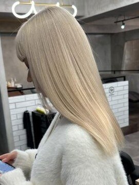 ナンバーウルス 名駅店(N° ulus) 【number ulus】ホワイトブロンド×艶ストレート