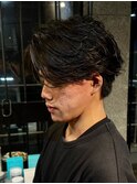鹿児島センターパートフェザーパーマツイスパメンズパーマウルフ