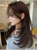 #69/韓国/韓国風/レイヤーカット/後れ毛/くびれヘア/前髪/原宿