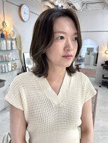 ヘアー アイス カンナ(HAIR ICI Canna)&nbsp;大人可愛いくびれボブ×透け感グレージュカラー［haru］