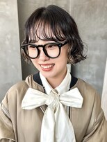 テトヘアー(teto hair)&nbsp;ミニボブパーマ　くるくる　デザインカラー　ブリーチカラー