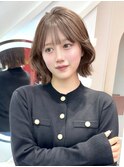 透明感ベージュ×くびれボブ