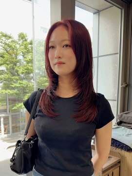 ラヴィズム(LUVISM) 顔周りレイヤー/ダブルカラー/髪質改善ケアブリーチ万代新潟駅◆