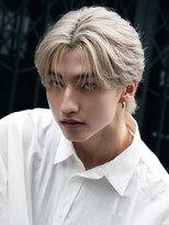 サンクマーケット 渋谷(cinq MARKET)&nbsp;メンズミルクティーベージュコンマヘアアッシュグレージュカラー