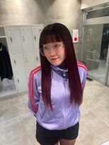 エッジ(EDGE)&nbsp;ワインレッド×ストレートロング