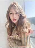 カジュアルロング_ココアブラウンフリンジウェーブ_47705