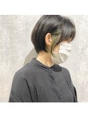 丸みショート　インナーカラー