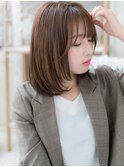 ★ショコラピンク小顔ワンカールミディアムボブ20代30代40代★8