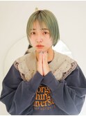 ミニボブ　フェイスレイヤー　グリーンカラー　ペールグリーン