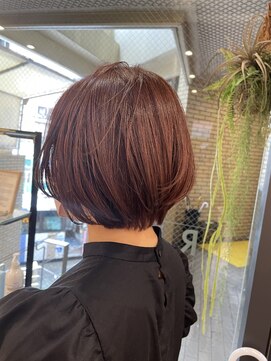 アールヘア ナチュラルアンドオーガニックサロン グラデーションボブ【オーガニックカラーピンクブラウン】