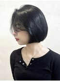 韓国ヘア 顔周りカットタンバルモリボブ